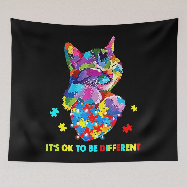 Item preview, It's Ok To Be Different Cat Kitty Puzzle Autism Awareness designed and sold by CarlaHerold.