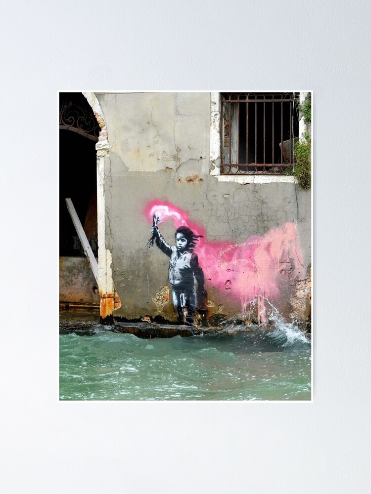 Banksy Migrant Child Mural Venice Poster for Sale by jamestomli