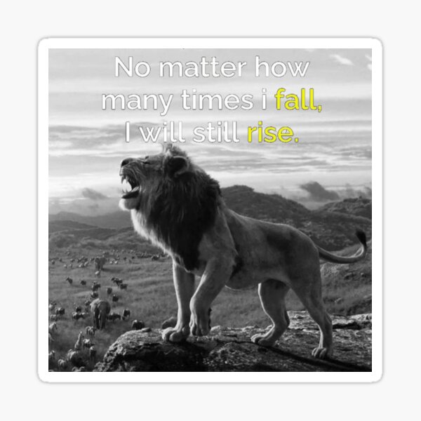 No matter how many times i fall,i will still rise Sticker