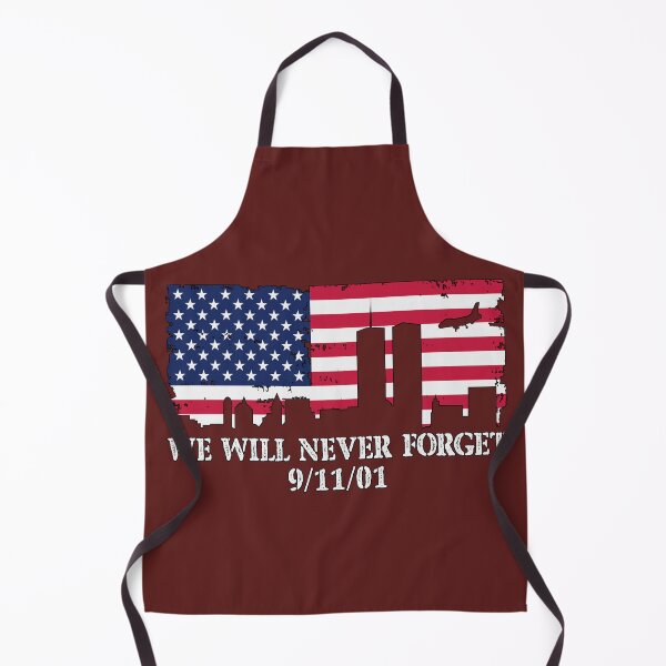 Item preview, We Will Never Forget 9/11/01 with a Distressed American flag and Twin Towers designed and sold by AmericaFreedom.