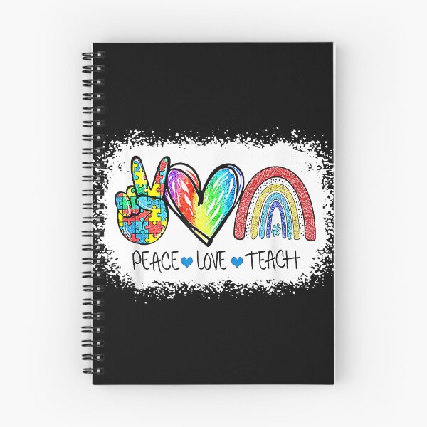 Item preview, Peace Love Teach Autism Awareness Puzzle Ribbon designed and sold by AtmanJosef.