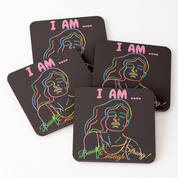 Item preview, I AM...Beautiful! Strong! Enough! (Wavy) designed and sold by SunMoonBeyond.