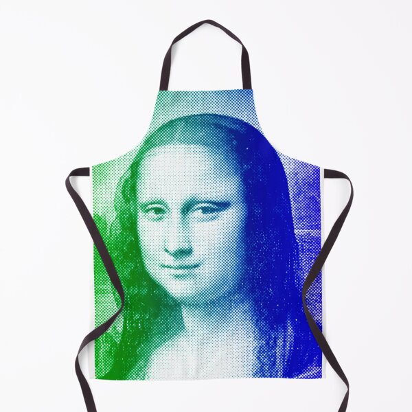 Item preview, Mona Lisa - green and blue halftone pattern designed and sold by NickoPrints.