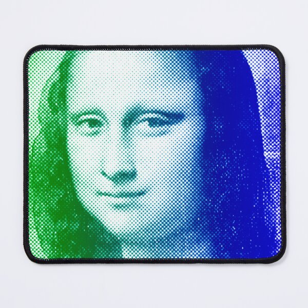 Item preview, Mona Lisa - green and blue halftone pattern designed and sold by NickoPrints.