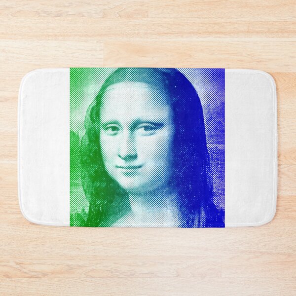 Item preview, Mona Lisa - green and blue halftone pattern designed and sold by NickoPrints.