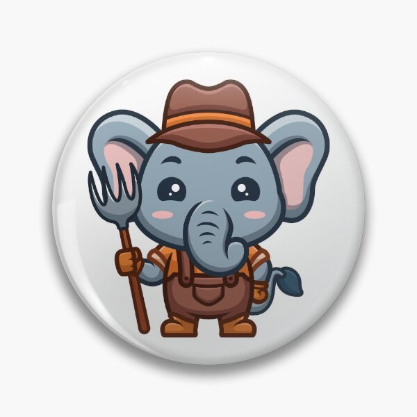 Item preview, Elephant Farmer Cute Cartoon designed and sold by GumregaStudio.