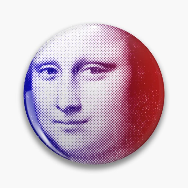 Item preview, Mona Lisa - blue and red halftone pattern designed and sold by NickoPrints.