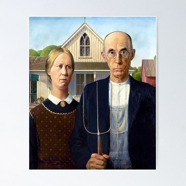 Item preview, American Gothic by Grant Wood (1930)  designed and sold by IMPHives.