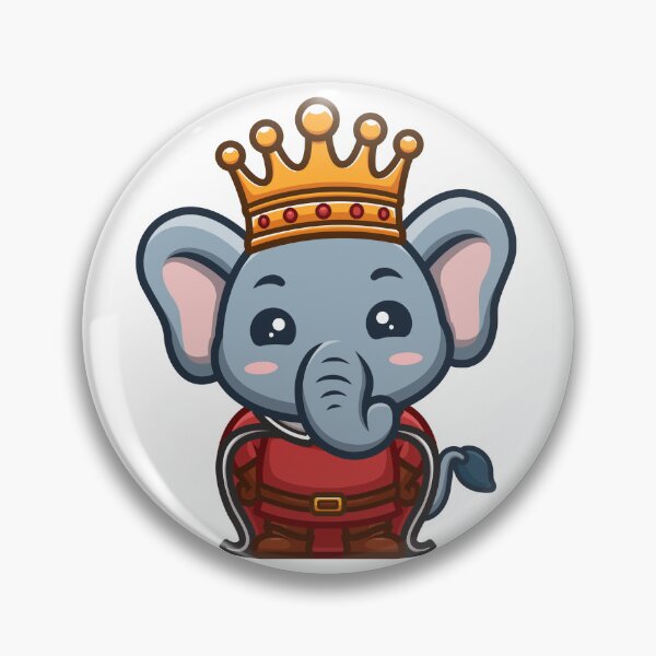 Artikelvorschau, Elefant-König-niedlicher Cartoon entworfen und verkauft von GumregaStudio.