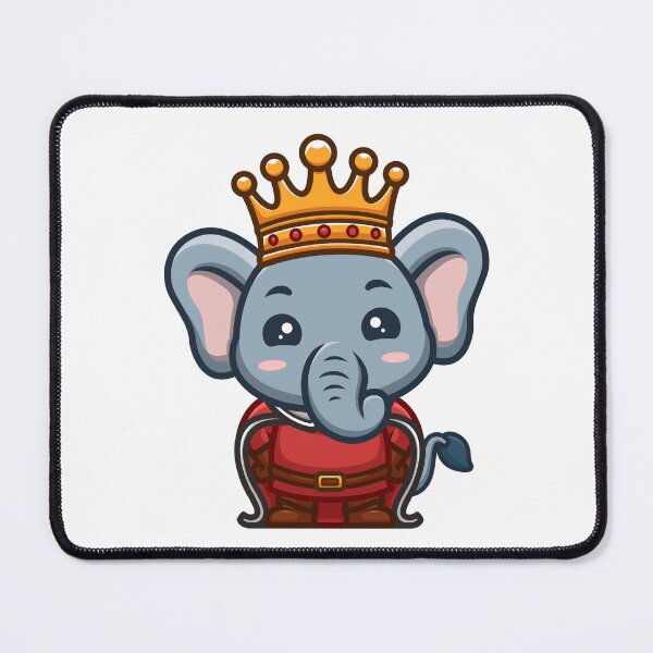 Item preview, Elephant King Cute Cartoon designed and sold by GumregaStudio.