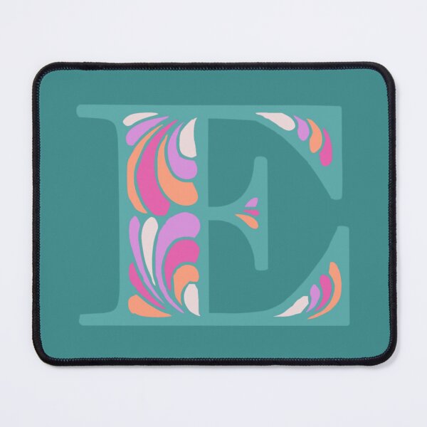 Item preview, Letter E Fancy Monogram Hippie Initial Teal designed and sold by everything4eva.