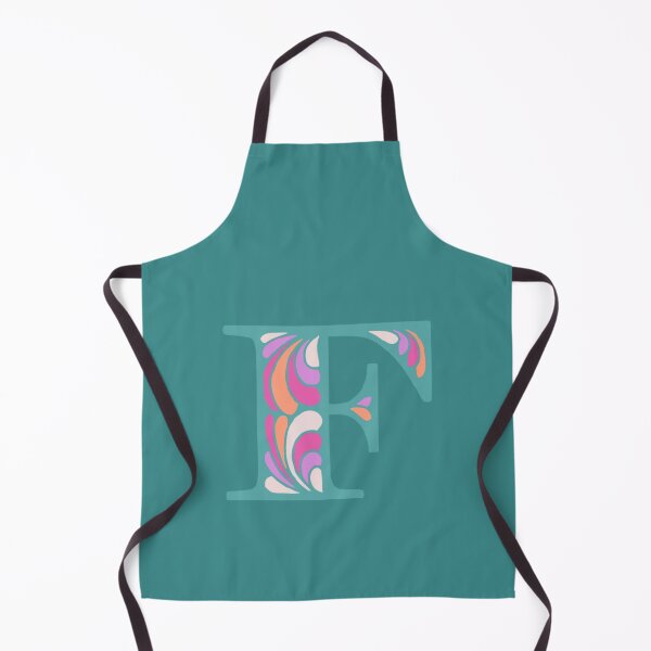 Item preview, Letter F Fancy Monogram Hippie Initial Teal designed and sold by everything4eva.