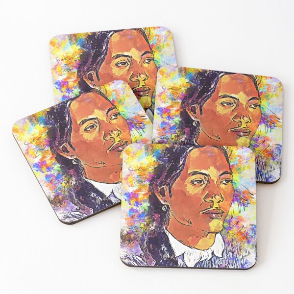 Item preview, Tahitian Woman with a Flower - Vahine no te tiare - colorful painting recreation designed and sold by NickoPrints.