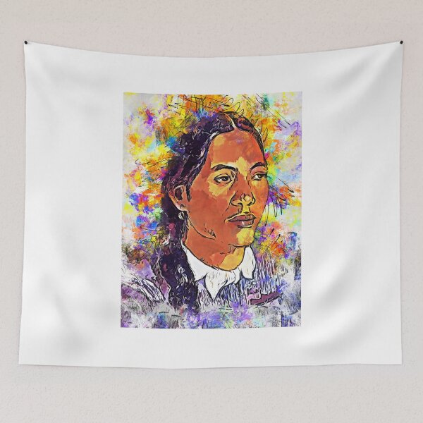 Item preview, Tahitian Woman with a Flower - Vahine no te tiare - colorful painting recreation designed and sold by NickoPrints.