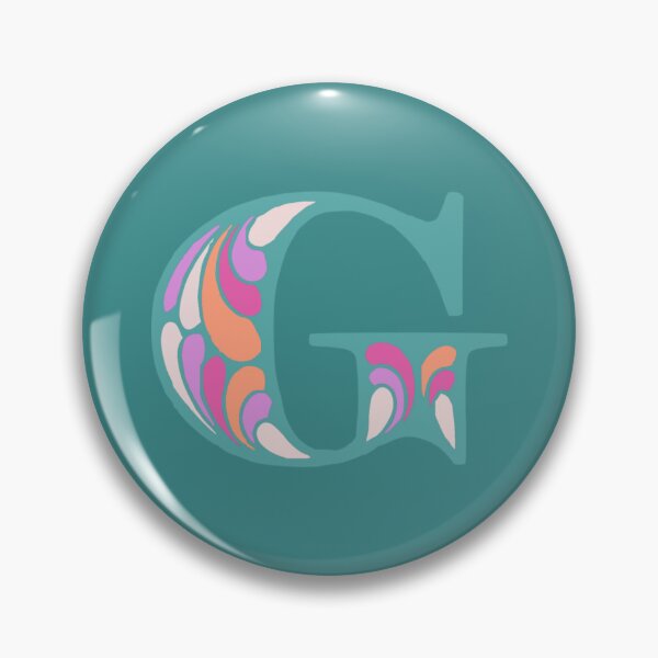 Item preview, Letter G Fancy Monogram Hippie Initial Teal designed and sold by everything4eva.