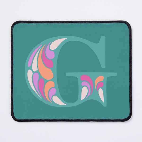 Item preview, Letter G Fancy Monogram Hippie Initial Teal designed and sold by everything4eva.