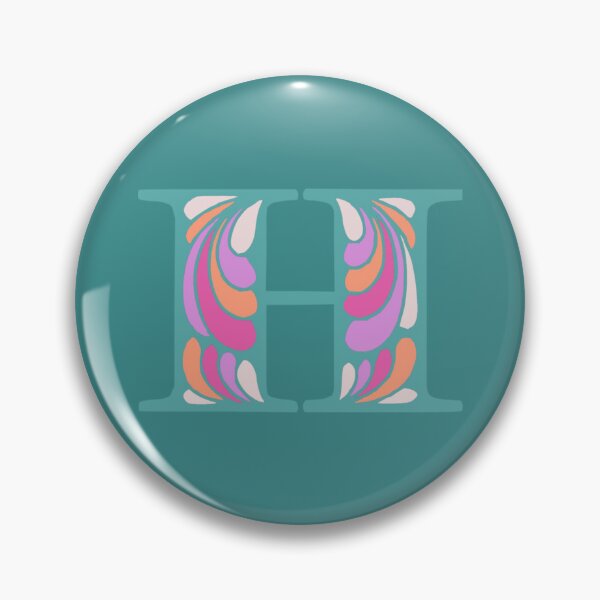 Item preview, Letter H Fancy Monogram Hippie Initial Teal designed and sold by everything4eva.