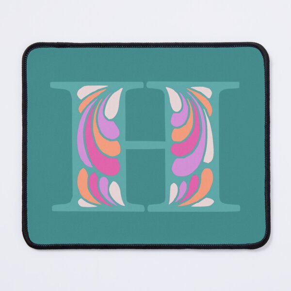 Item preview, Letter H Fancy Monogram Hippie Initial Teal designed and sold by everything4eva.