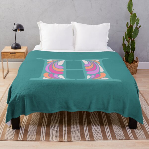 Item preview, Letter H Fancy Monogram Hippie Initial Teal designed and sold by everything4eva.