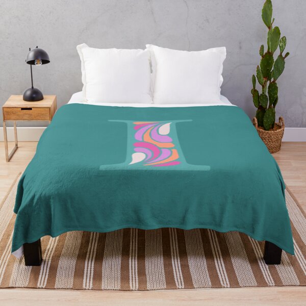 Item preview, Letter I Fancy Monogram Hippie Initial Teal designed and sold by everything4eva.