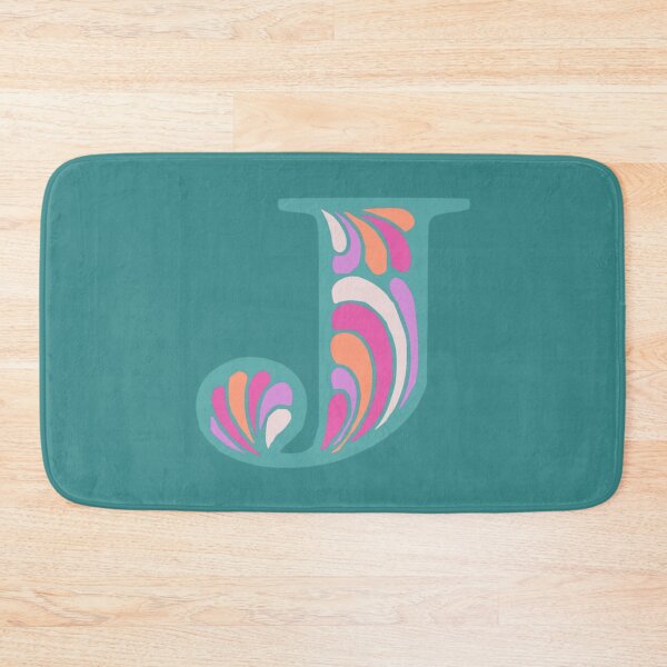 Item preview, Letter J Fancy Monogram Hippie Initial Teal designed and sold by everything4eva.