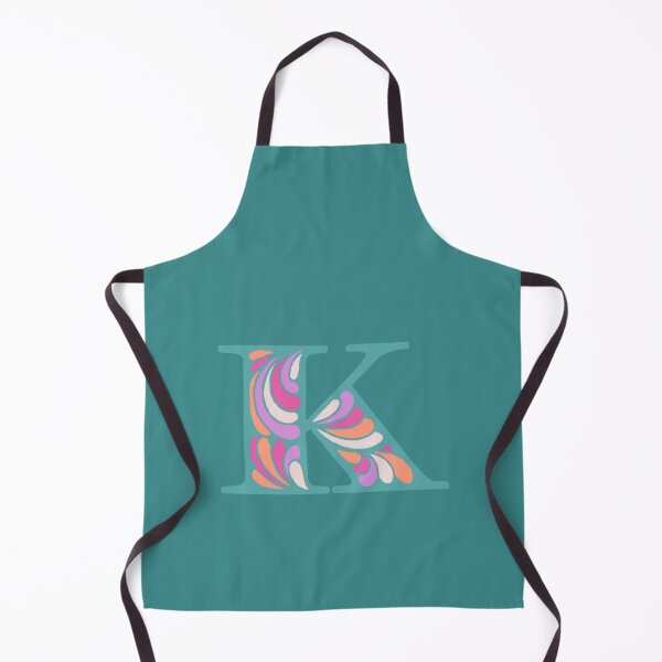 Item preview, Letter K Fancy Monogram Hippie Initial Teal designed and sold by everything4eva.