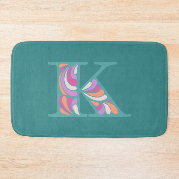 Item preview, Letter K Fancy Monogram Hippie Initial Teal designed and sold by everything4eva.