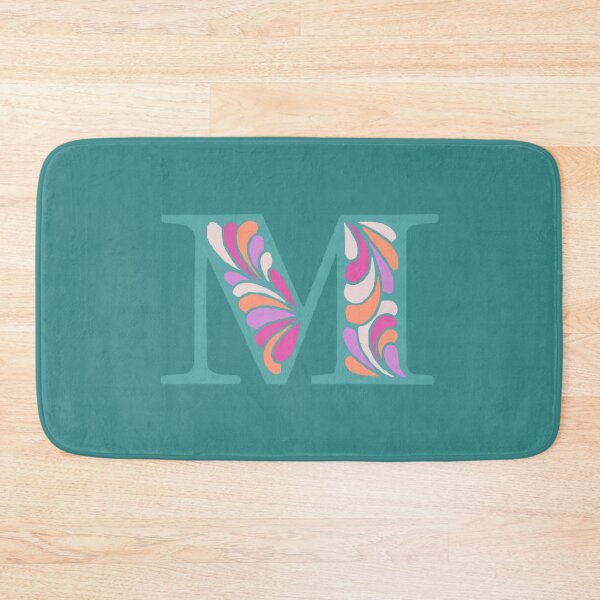 Item preview, Letter M Fancy Monogram Hippie Initial Teal designed and sold by everything4eva.
