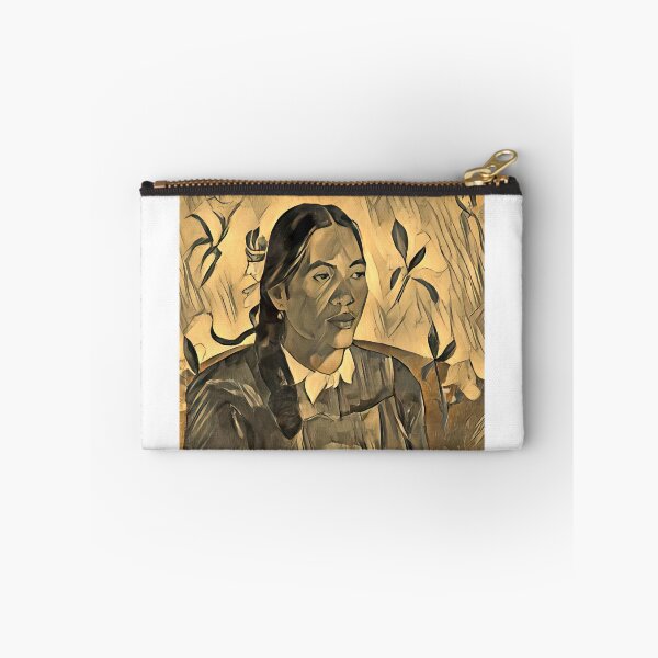 Item preview, Tahitian Woman with a Flower - Vahine no te tiare - monochrome recreation designed and sold by NickoPrints.