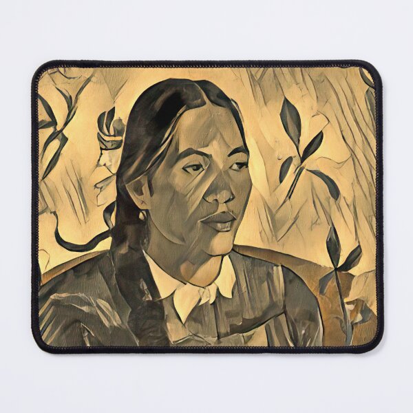 Item preview, Tahitian Woman with a Flower - Vahine no te tiare - monochrome recreation designed and sold by NickoPrints.