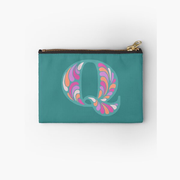 Item preview, Letter Q Fancy Monogram Hippie Initial Teal designed and sold by everything4eva.