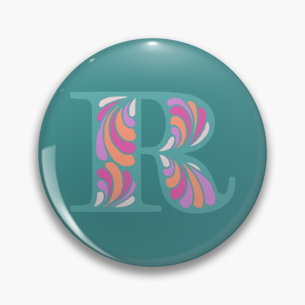 Item preview, Letter R Fancy Monogram Hippie Initial Teal designed and sold by everything4eva.