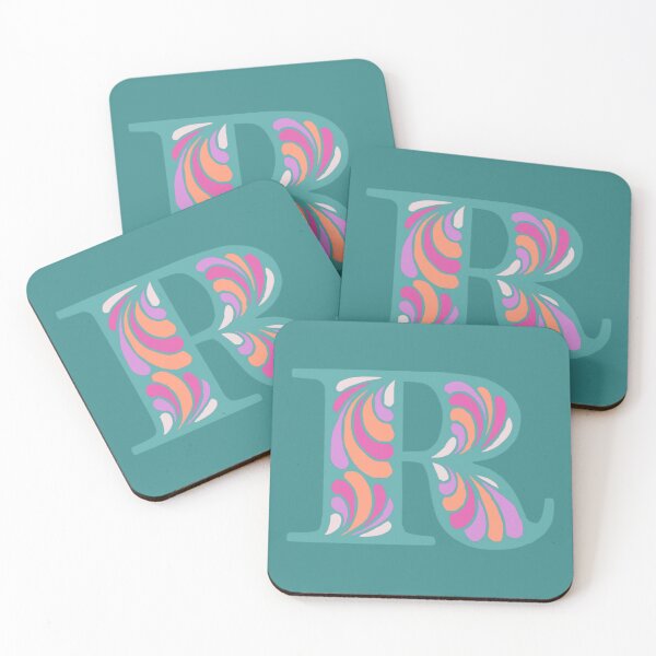 Item preview, Letter R Fancy Monogram Hippie Initial Teal designed and sold by everything4eva.
