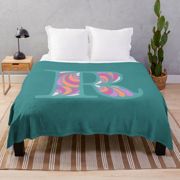 Item preview, Letter R Fancy Monogram Hippie Initial Teal designed and sold by everything4eva.