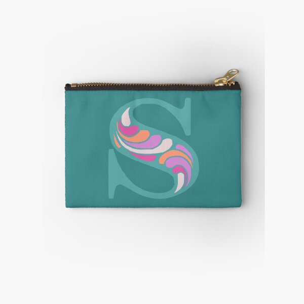 Item preview, Letter S Fancy Monogram Hippie Initial Teal designed and sold by everything4eva.