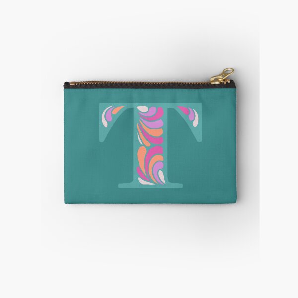 Item preview, Letter T Fancy Monogram Hippie Initial Teal designed and sold by everything4eva.