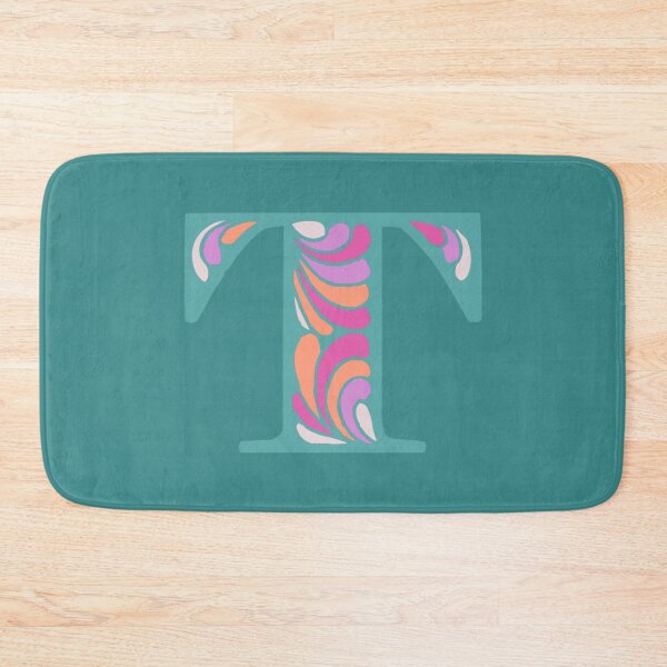 Item preview, Letter T Fancy Monogram Hippie Initial Teal designed and sold by everything4eva.