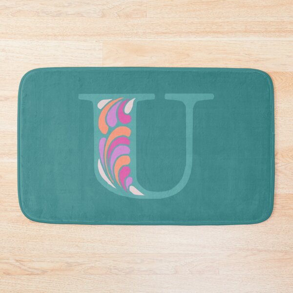 Item preview, Letter U Fancy Monogram Hippie Initial Teal designed and sold by everything4eva.