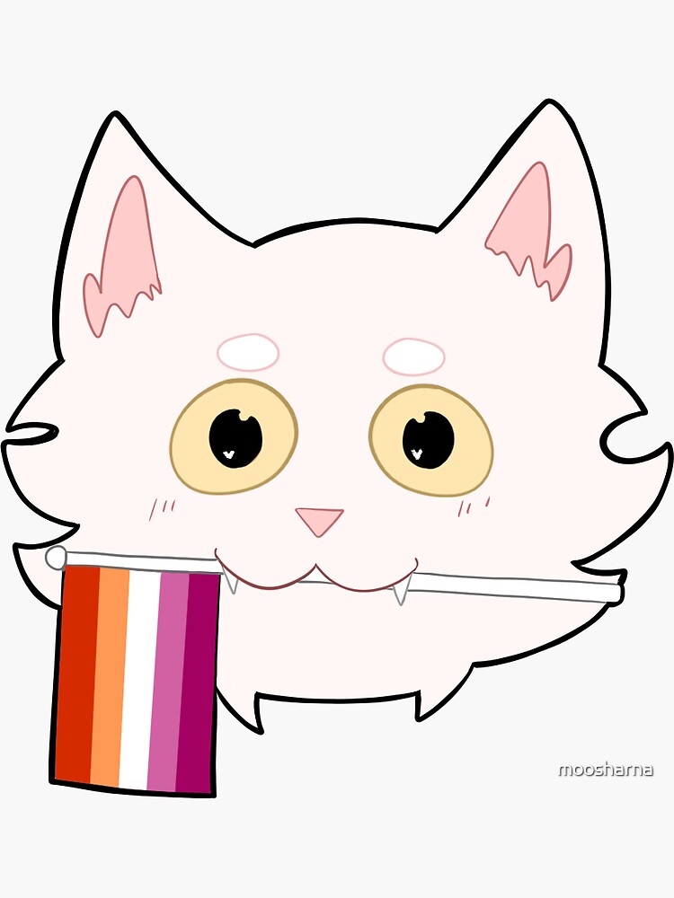 Cat With The Lesbian Pride Flag Sticker For Sale By Moosharna Redbubble 2869