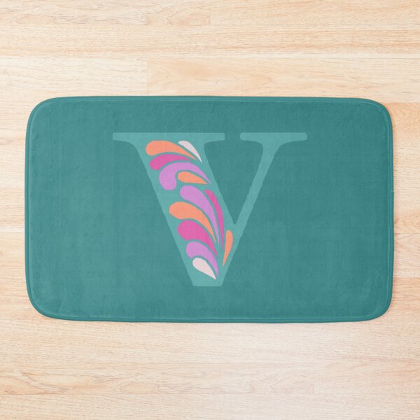 Item preview, Letter V Fancy Monogram Hippie Initial Teal designed and sold by everything4eva.