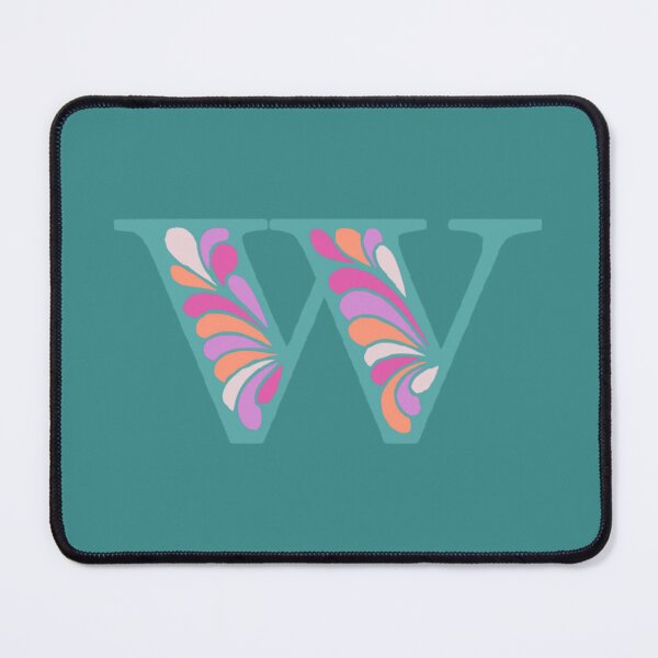 Item preview, Letter W Fancy Monogram Hippie Initial Teal designed and sold by everything4eva.
