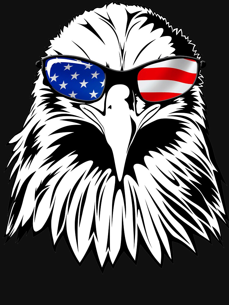 Patriotic Eagle America 4th Of July American Flag T Shirt Womens Fitted V Neck T Shirt