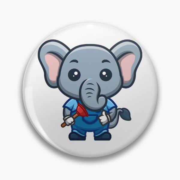 Item preview, Elephant Plumber Cute Cartoon designed and sold by GumregaStudio.