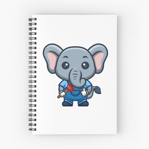 Item preview, Elephant Plumber Cute Cartoon designed and sold by GumregaStudio.
