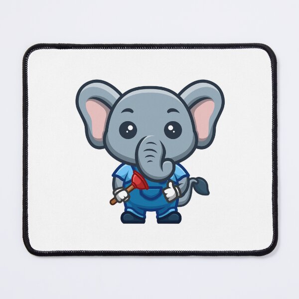 Item preview, Elephant Plumber Cute Cartoon designed and sold by GumregaStudio.