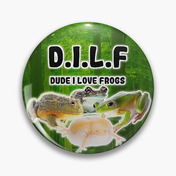 Item preview, Dilf Frog button designed and sold by PoisonedFluff.