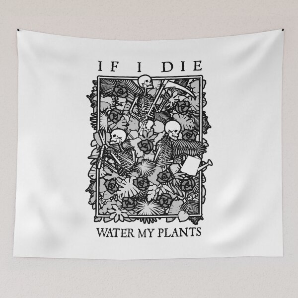 Item preview, If I Die Water My Plants Skull Flower Skeleton Gardener Goth designed and sold by GrandeDuc.