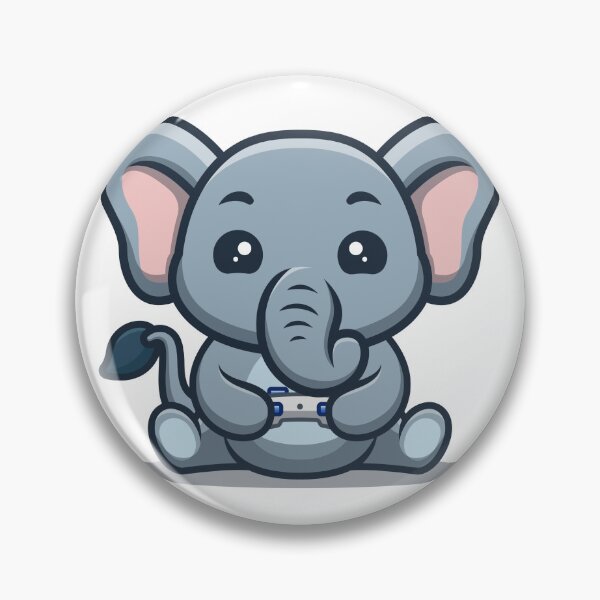 Item preview, Elephant Sitting Gaming Cute Cartoon designed and sold by GumregaStudio.