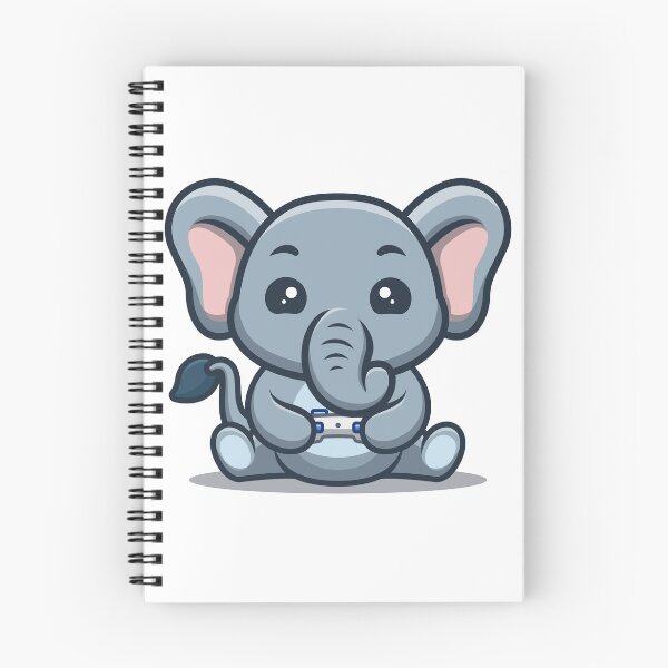 Item preview, Elephant Sitting Gaming Cute Cartoon designed and sold by GumregaStudio.