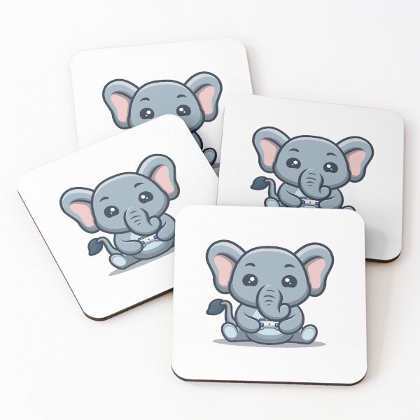 Item preview, Elephant Sitting Gaming Cute Cartoon designed and sold by GumregaStudio.